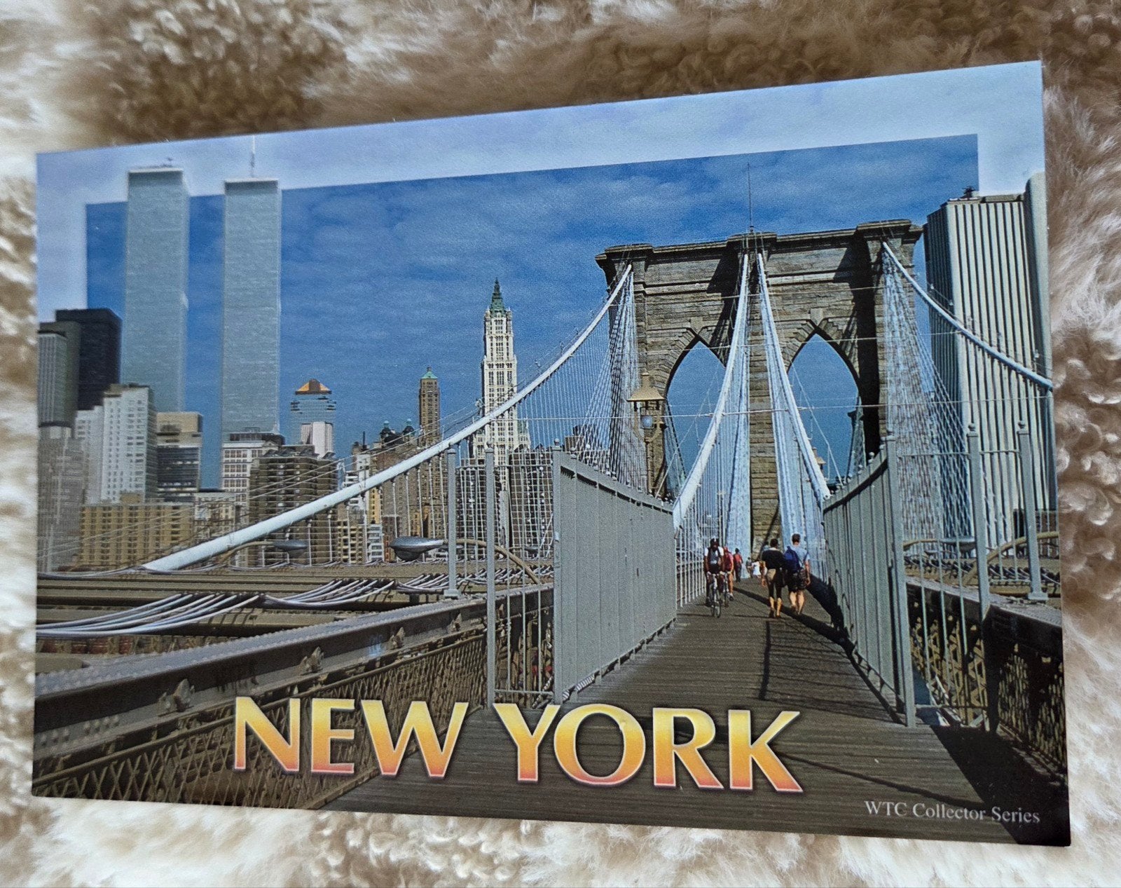Ansichtkaart New York - Brooklyn Bridge & WTC (1973-2001), Verzenden, 1980 tot heden, Ongelopen, Buiten Europa