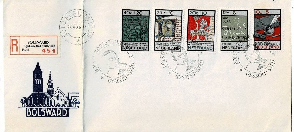 Brief zomerzegels 1966 met stempel autopostkantoor (#107), Ophalen of Verzenden, Brief