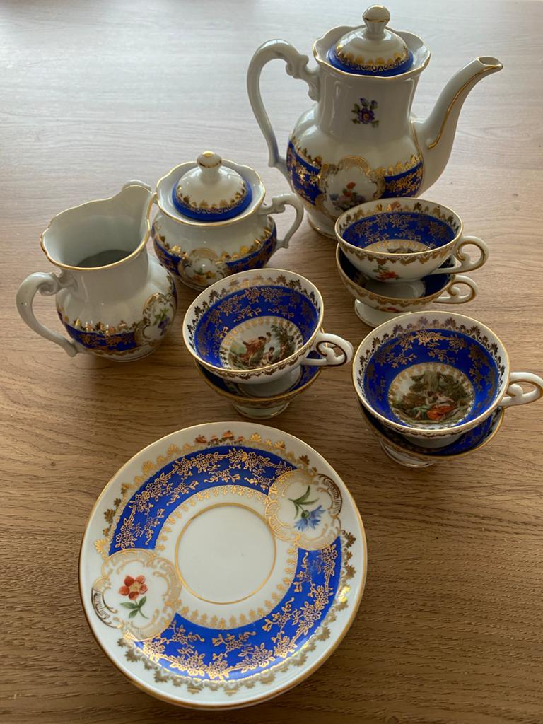 Vintage Oscar Schlegelmilch Theeservies met Fragonard Scènes, Antiek en Kunst, Antiek | Porselein, Ophalen