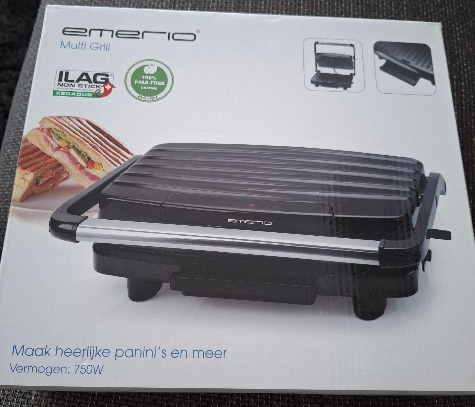 Emerio Multi Grill - Panini en meer, 750W, Witgoed en Apparatuur, Ophalen, Nieuw