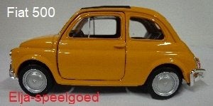 Modelauto 1:32 FIAT 500 (2008) modelauto kleur geel in doos, Ophalen of Verzenden, Nieuw, Auto, Overige merken
