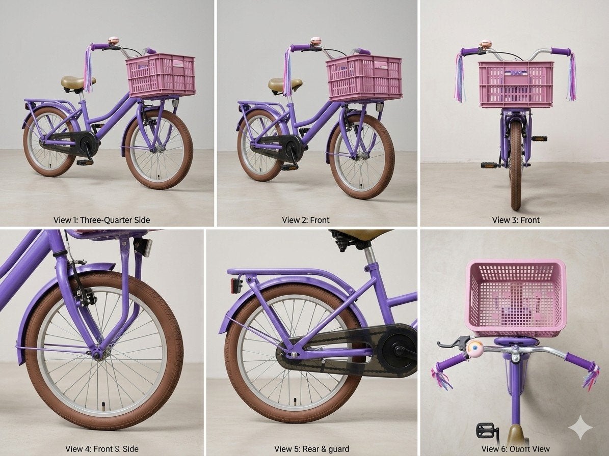 Gepimpte Popal kinderfiets - meisje, 18 inch, glitter  paars, Ophalen, Terugtraprem, Popal, 16 tot 20 inch
