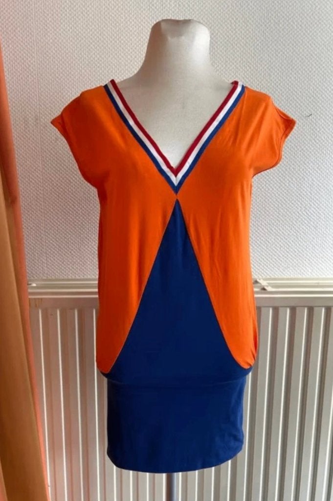 Bavaria jurkje - Oranje/Blauw - Maat M, Maat 38/40 (M), Carnaval, Ophalen of Verzenden, Zo goed als nieuw