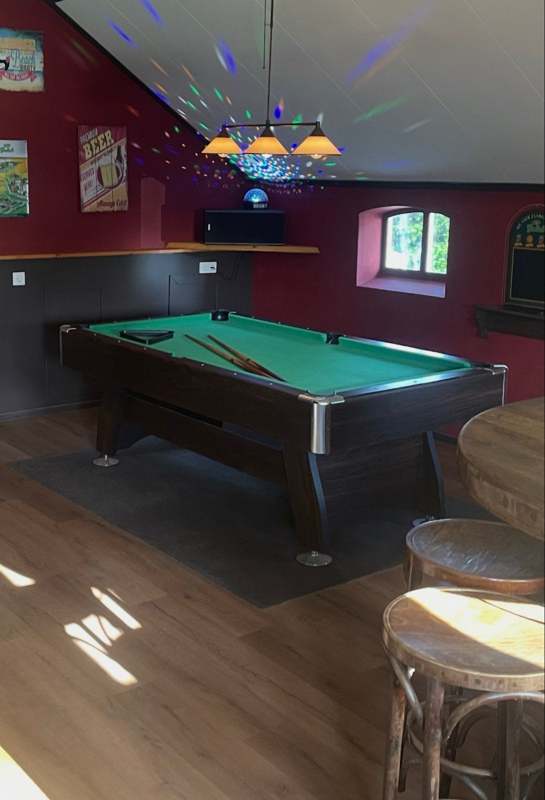Pooltafel voor mancave of keet, inclusief accessoires, Ophalen of Verzenden, Gebruikt, Pooltafel