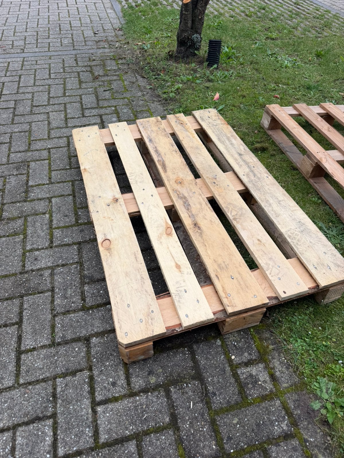 4 houten pallets, Ophalen, Zo goed als nieuw, Pallet, Minder dan 200 cm