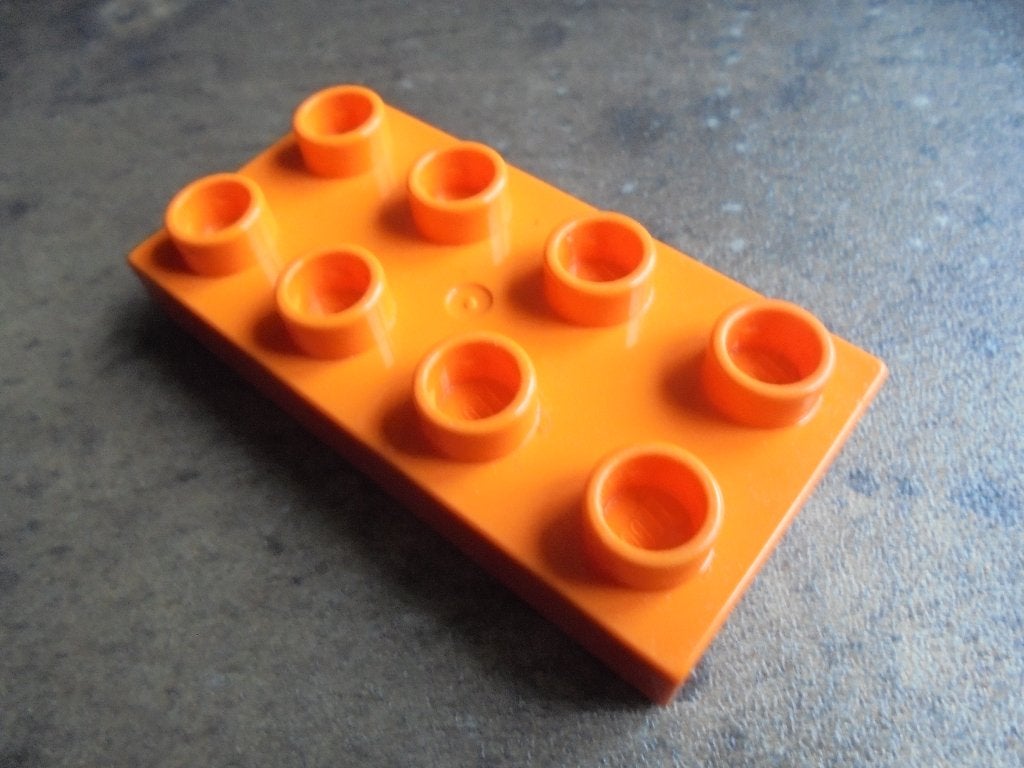 Lego Duplo Plate 2x4x0,5 (zie foto's) 37, Ophalen of Verzenden, Gebruikt, Losse stenen, Duplo