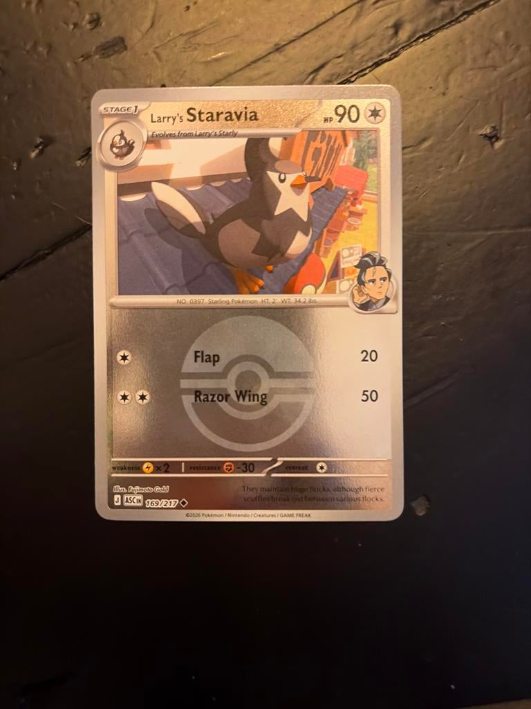 Larry's Staravia 169/217 PBALL - Pokémonkaart, Ophalen of Verzenden, Gebruikt, Losse kaart