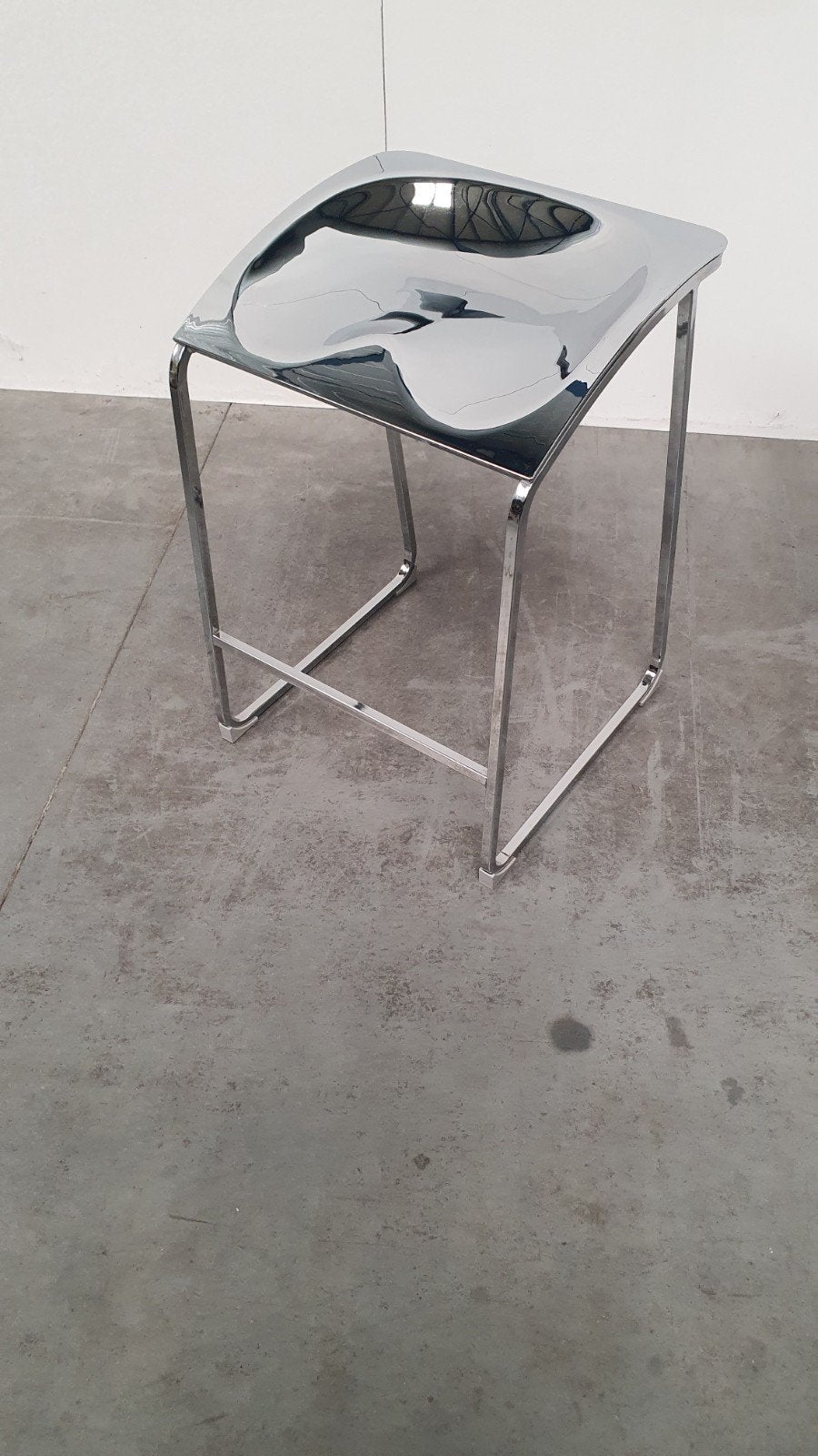 pedrali design barkruk kruk chroom, Ophalen, Gebruikt, Met voetsteun, 60 tot 90 cm