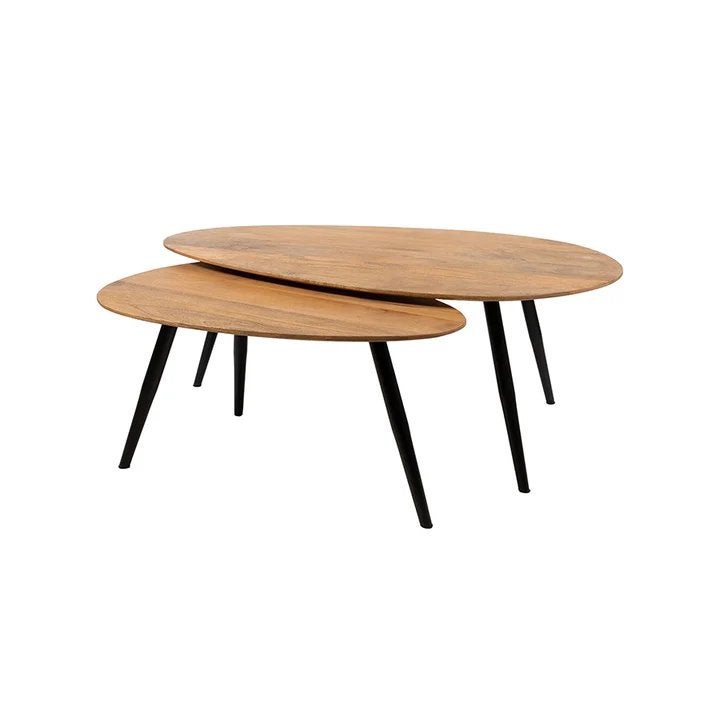 NIEUW IN DOOS salontafel, set van 2, Smooth Natural (17 mm), Ophalen, Rond, Nieuw, 50 tot 100 cm