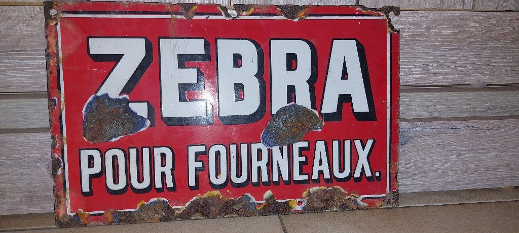 Prachtig oud emaillebord Zebra, Verzamelen, Ophalen of Verzenden, Zo goed als nieuw, Reclamebord