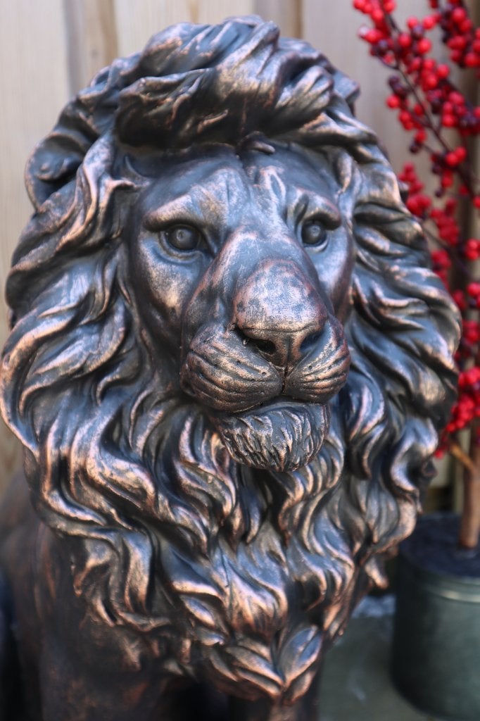 Leeuw beeld brons 60cm I Tuinbeeld & woondecoratie, Dierenbeeld, -, -, Nieuw