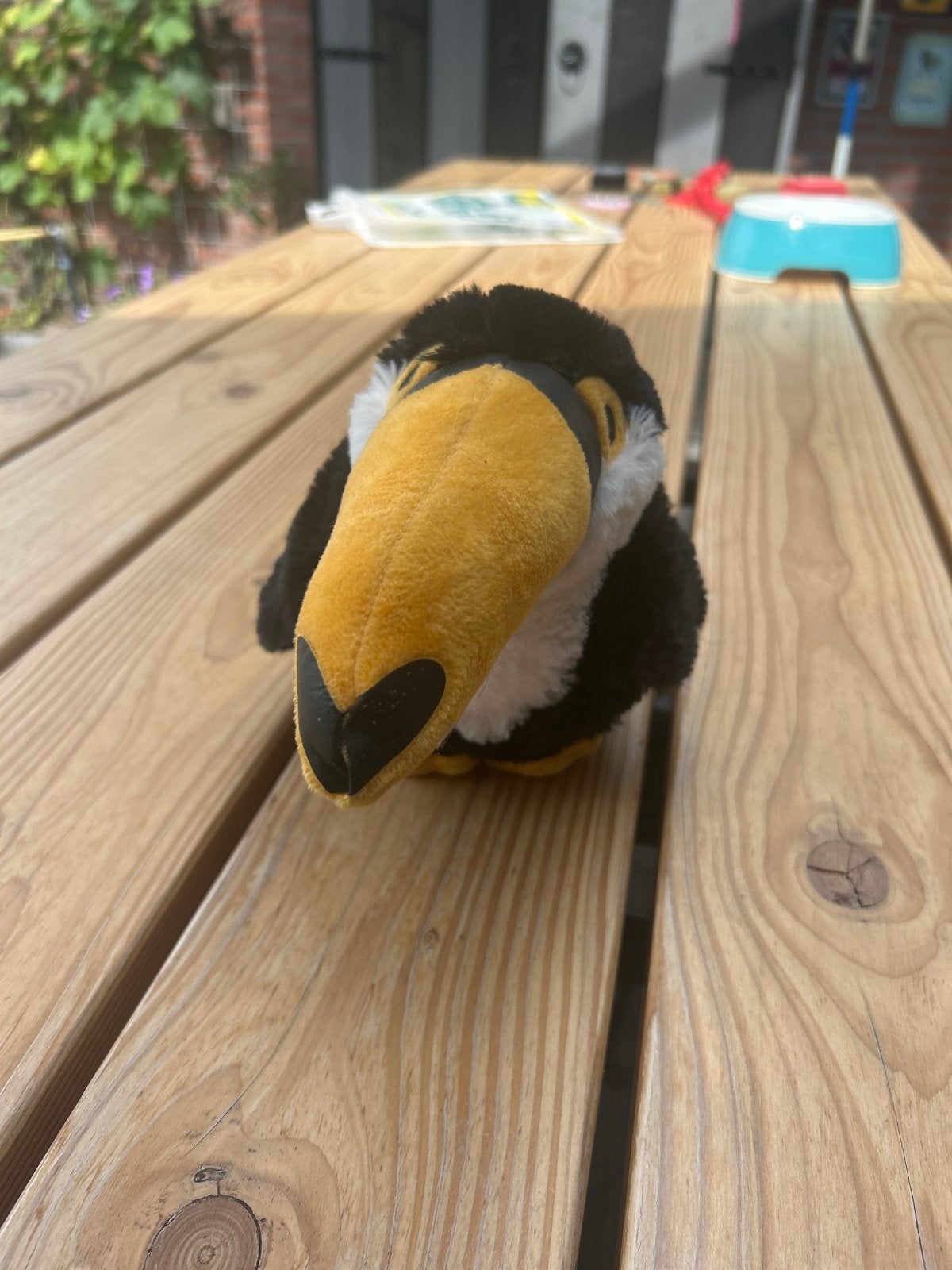 Leuke toekan knuffel - Zwart, wit en geel deurstopper, Ophalen, Overige typen, Zwart, Zo goed als nieuw