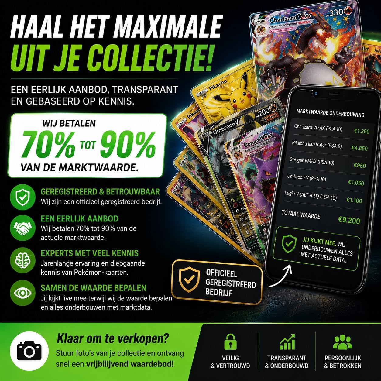 Verkoop je Pokémon kaarten - Krijg 70-90% van de waarde!