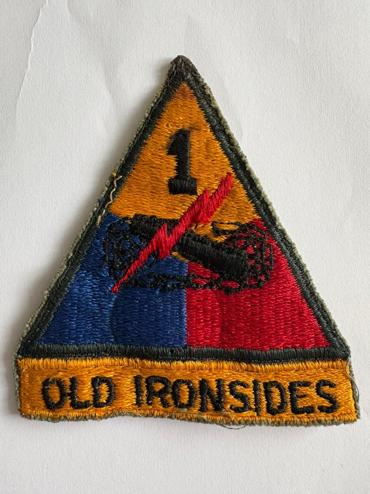 US Army 1st Armored Armor Division Tank OLD IRONSIDES Patch, Ophalen of Verzenden, Landmacht, Amerika, Embleem of Badge