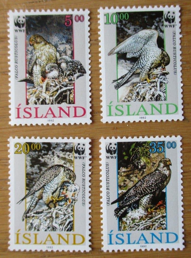 IJsland, WWF serie Giervalk, 1992, Ophalen of Verzenden, Postfris, Dier of Natuur