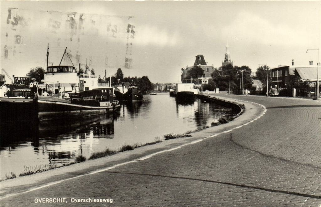 Overschie, Overschieseweg - schepen - 197? gelopen, Verzenden, 1960 tot 1980, Gelopen, Noord-Brabant