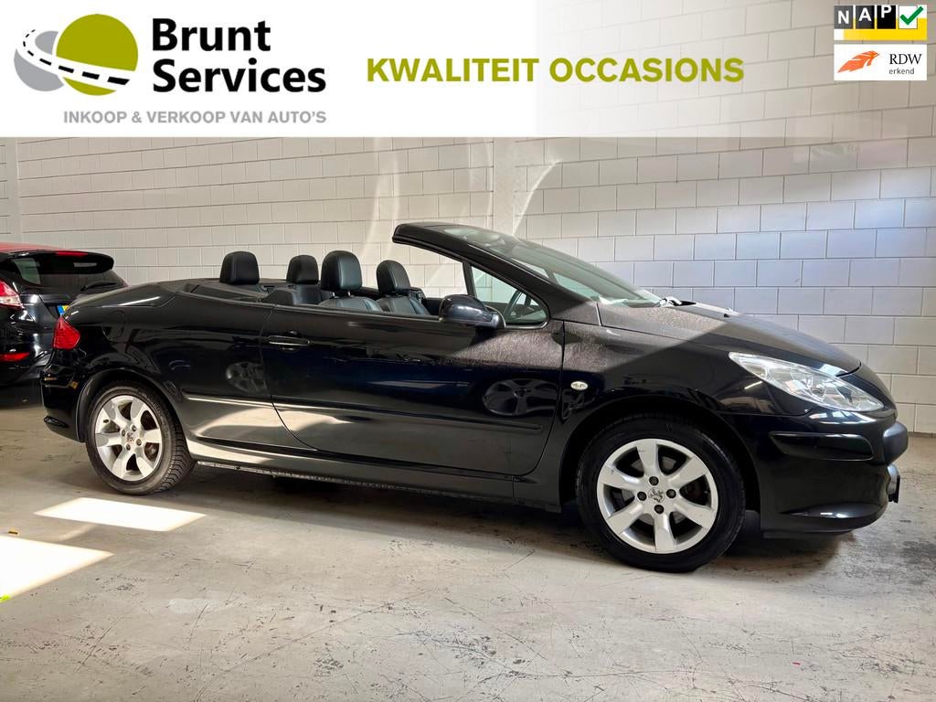 Peugeot 307 CC 2.0-16V Bj.07|Leer|Clima|Pdc|Lmv|Nette Cabrio, Voorwielaandrijving, Gebruikt, Zwart, 4 cilinders