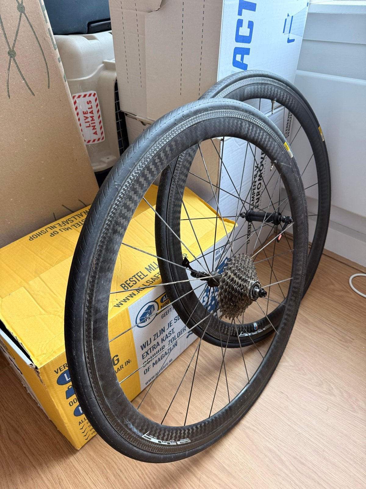 Edco Aerosport Furka 50mm carbon clincher wielset, Fietsen en Brommers, Gebruikt, Racefiets, Carbon, Ophalen