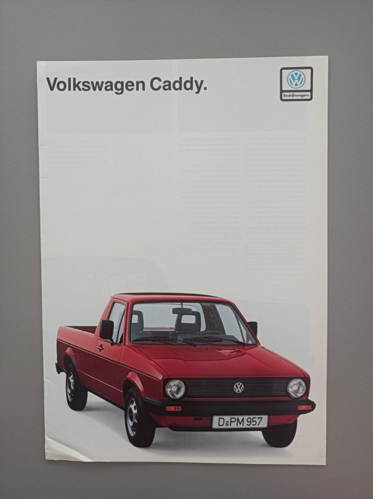 brochure VW Caddy mk1, Ophalen of Verzenden, Volkswagen