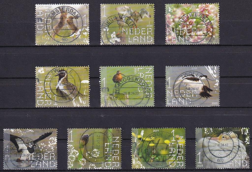 Voor € 5,- de complete serie beleef de natuur 2023 Skrins, Verzenden, Na 1940, Gestempeld