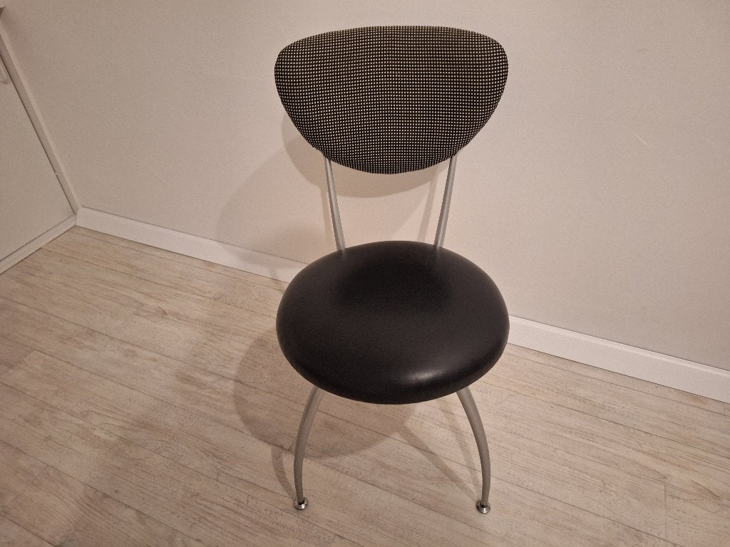 Te koop  design stoel, Huis en Inrichting, Ophalen, Gebruikt, Zwart, Leer