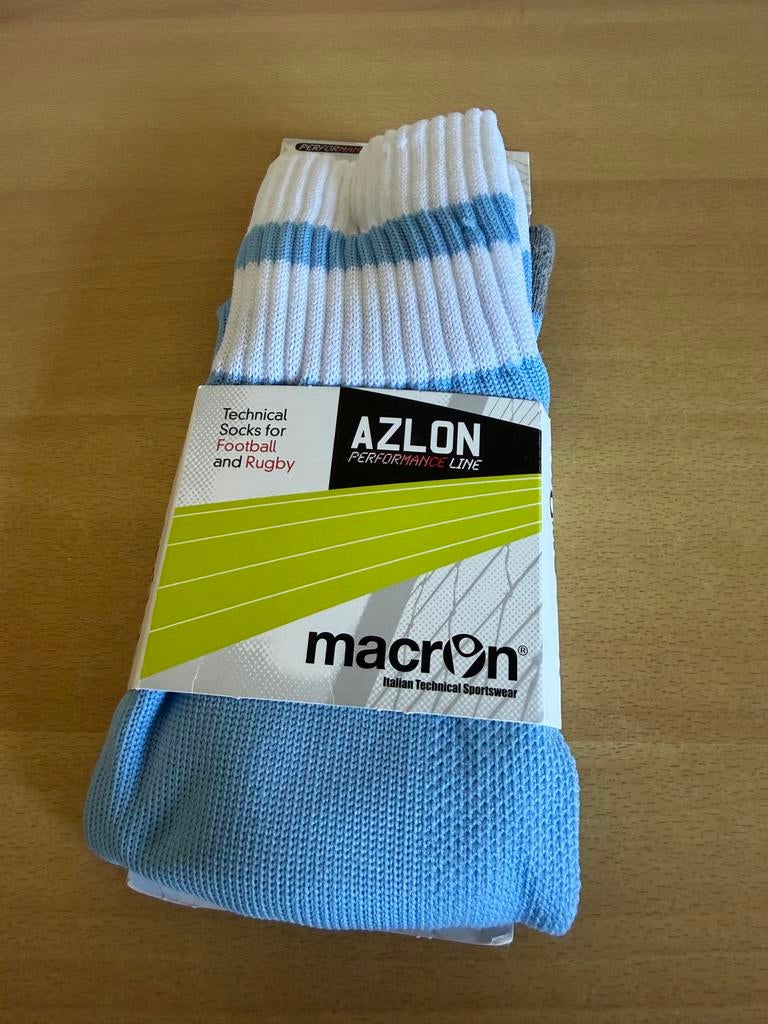 Macron Azlon Sportsokken - Blauw/Wit - Maat 41/45 - NIEUW, Kleding | Heren, Ophalen of Verzenden, Nieuw, Maat 43 t/m 46, Blauw