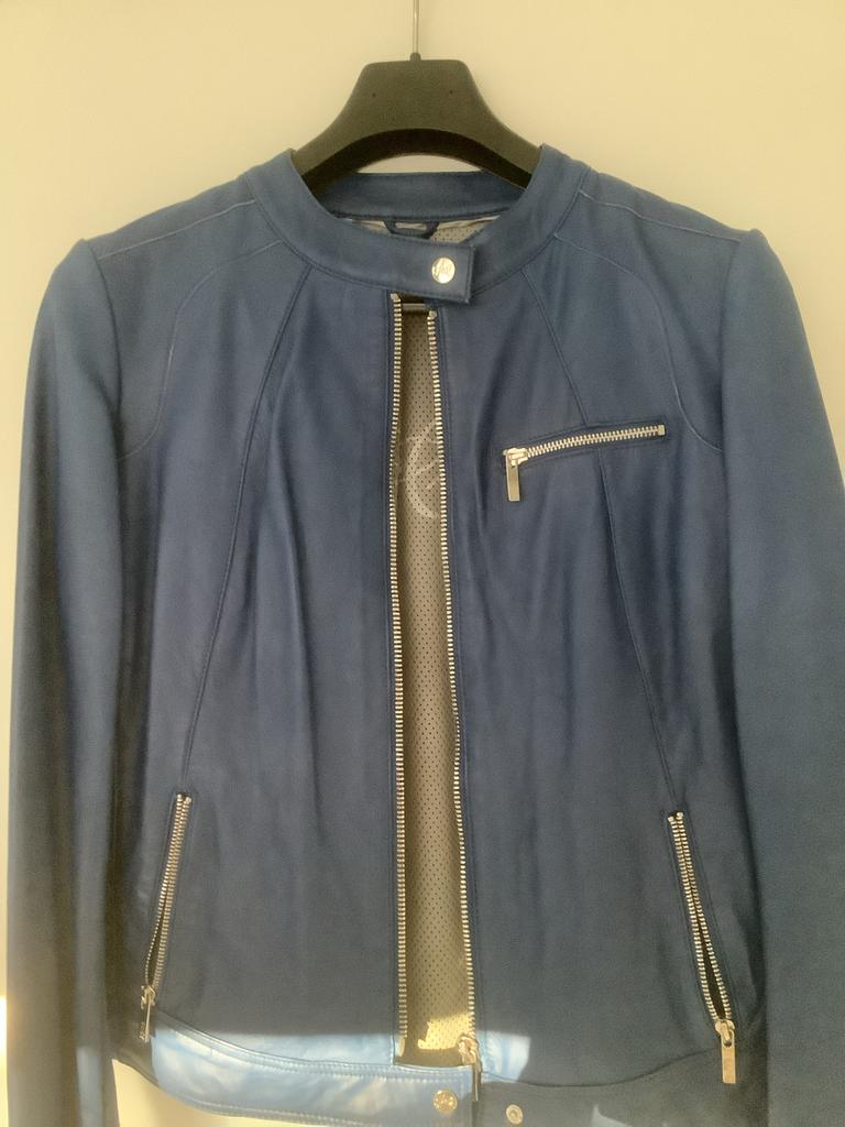 Echt leren jasje koningsblauw mt 44, Kleding | Dames, Verzenden, Zo goed als nieuw, Maat 42/44 (L), Blauw