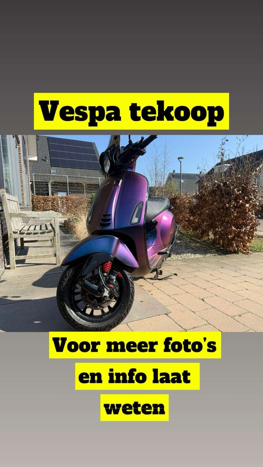 Vespa 50cc - Bouwjaar 2017 - Gele plaat - Inclusief extra CD, Fietsen en Brommers, Scooters | Vespa, Gebruikt, Overige modellen
