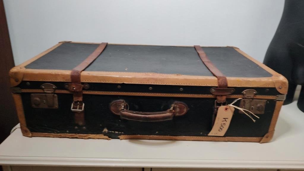 K500 VINTAGE jaren 50 koffer / hutkoffer van geperst karton, Overige materialen, Gebruikt, -, -