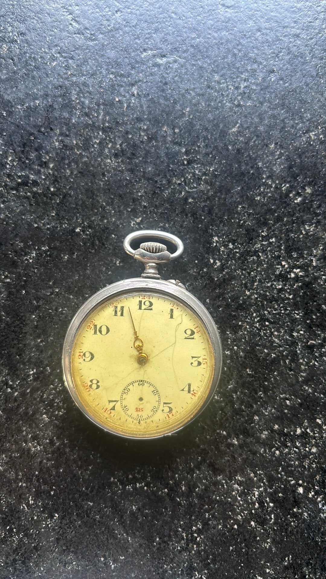 Antiek zakhorloge ca. 1900 – defect – 70,9 gram, Ophalen of Verzenden, Zilver, Overige merken