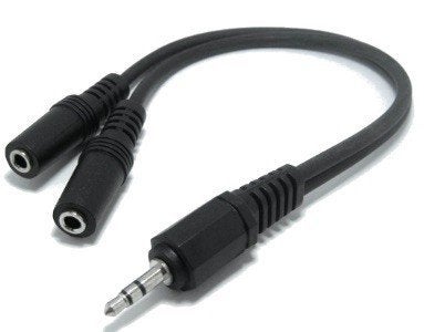 3.5mm Audio Jack Splitter Stereo 0,20m - zwart (Nieuw), Ophalen, Nieuw, Minder dan 2 meter, Overige kabels