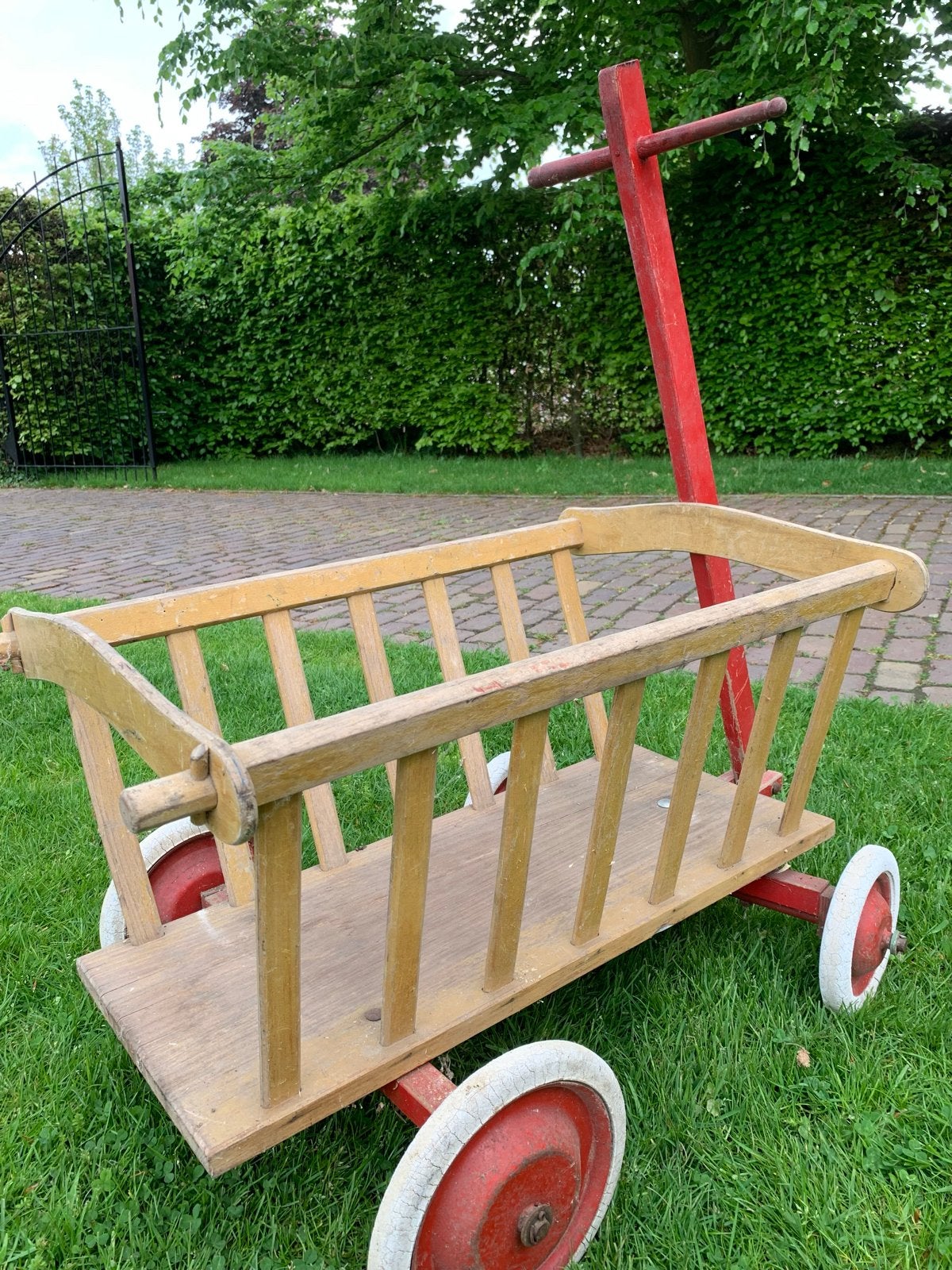 Vintage Bolderwagen Jaren '50 - Houten Speelgoed, Caravans en Kamperen, Ophalen, Gebruikt