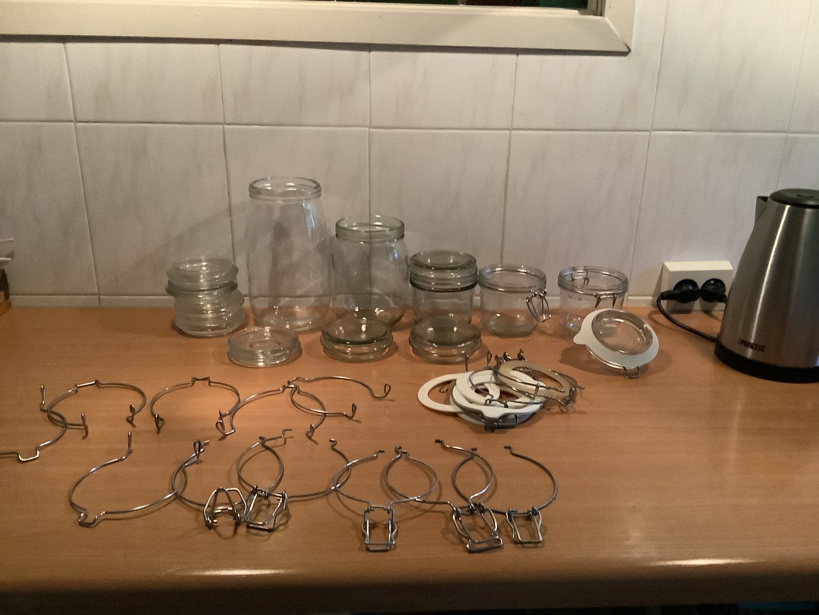 5 WECK POTJES (veel onderdelenj, Huis en Inrichting, Ophalen of Verzenden, Zo goed als nieuw, Glas, Pot, Bus of Blik