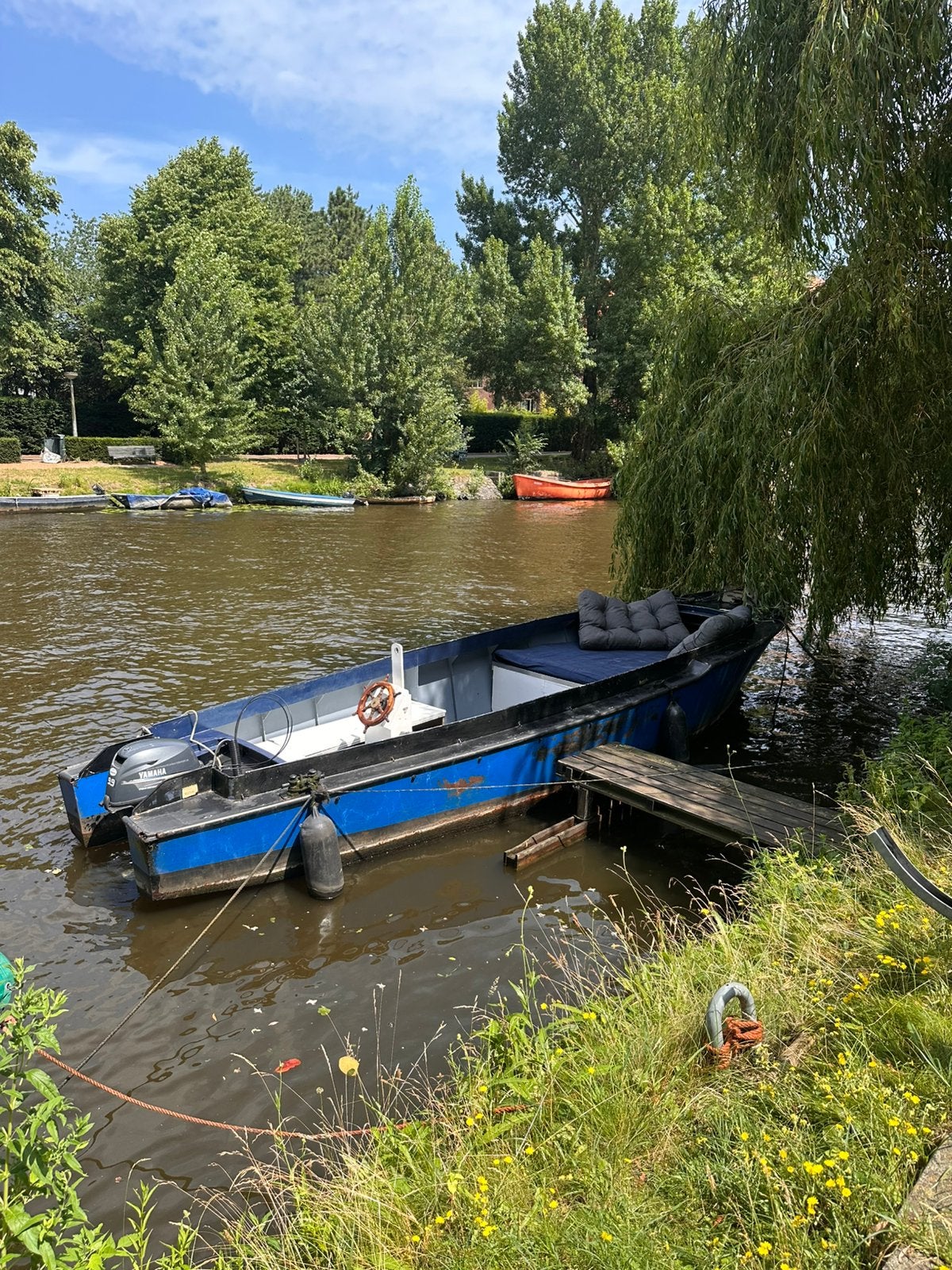 Sloep boot 7,5 meter incl yamaha 4 takt 20pk, Ophalen, Buitenboordmotor, Sloep, Zonnedek