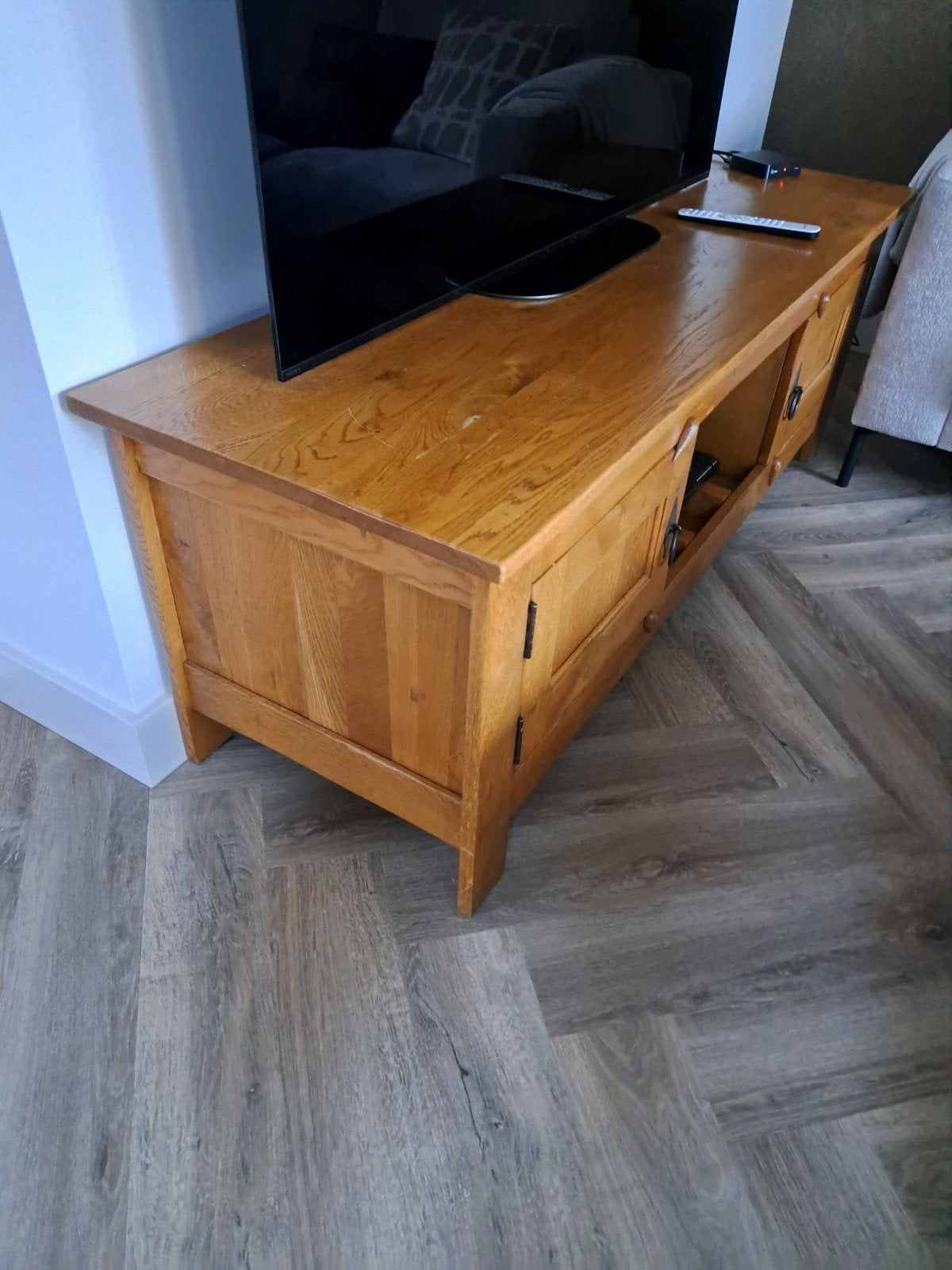 tv meubel, Ophalen, Gebruikt, Eikenhout, 50 tot 100 cm