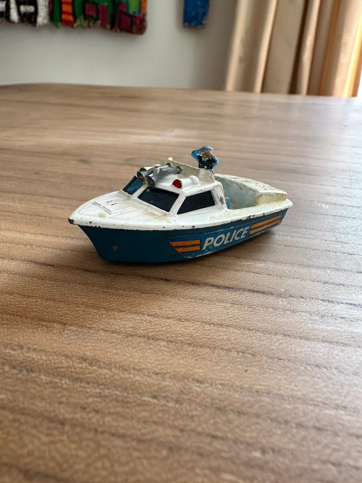 vintage Matchbox Superfast No.52 Police Launch politieboot, Ophalen of Verzenden, Gebruikt