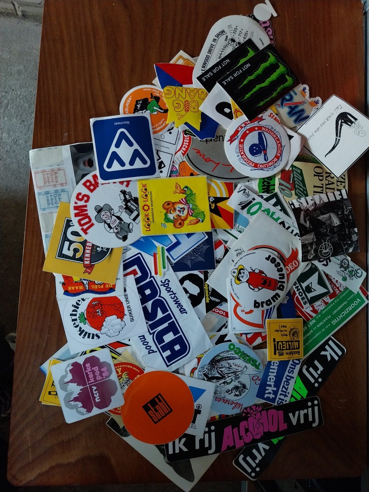 Stickers, partij stickers, vintage stickers. Ongeplakt., Ophalen of Verzenden, Nieuw, Meerdere stickers