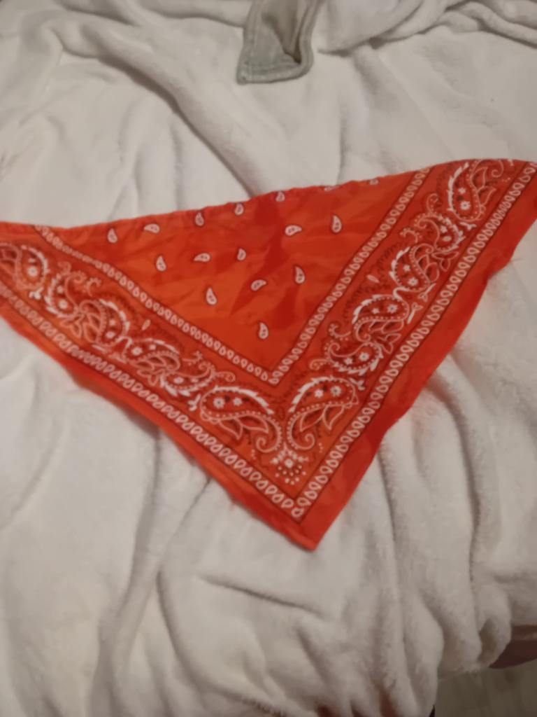 Oranje bandana met paisley patroon, Ophalen of Verzenden, Zo goed als nieuw, Overige kleuren