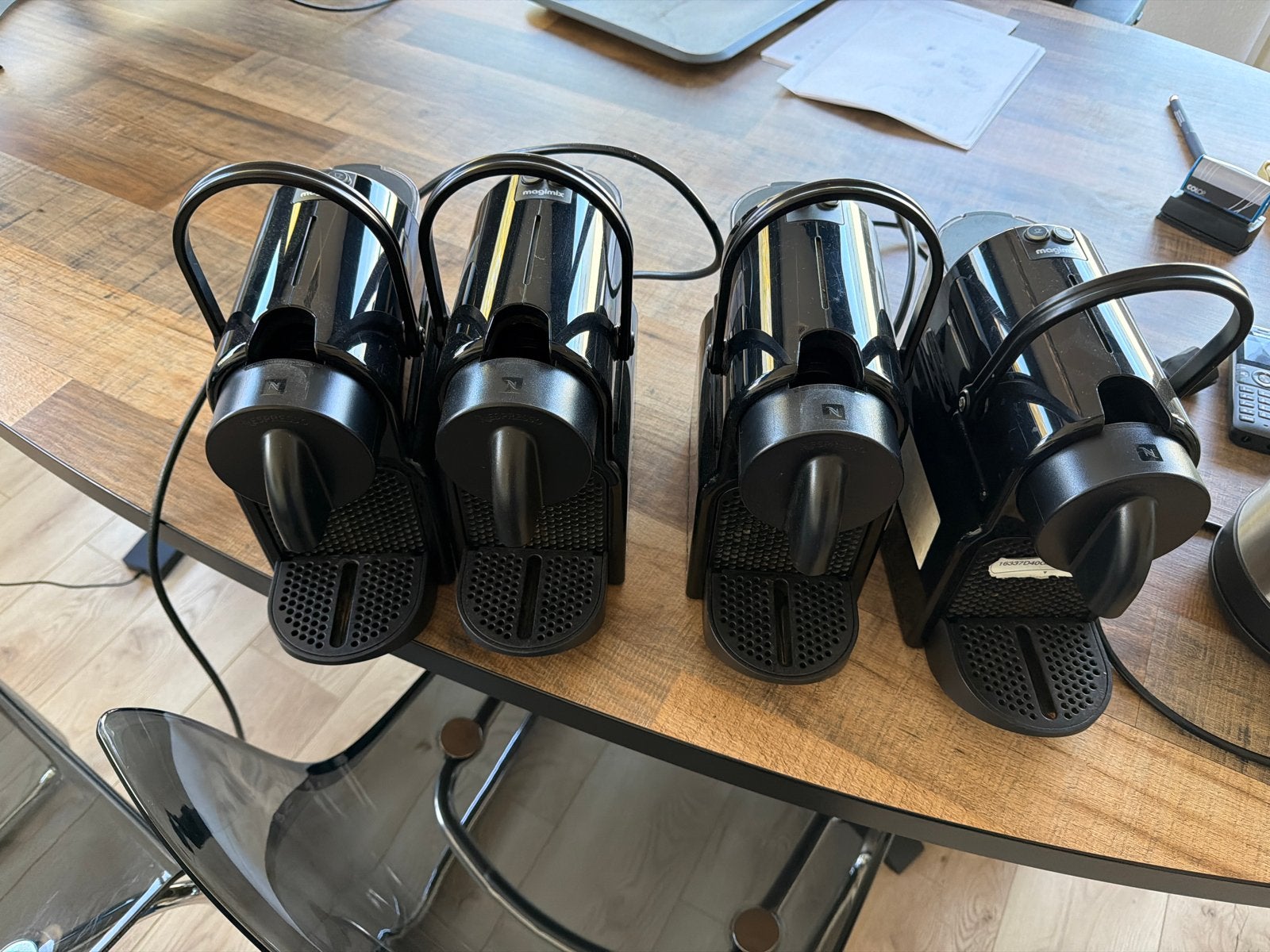 Nespresso Inissia Koffiemachines - Set van 4, Ophalen, Koffiepads en cups, Gebruikt, Espresso apparaat