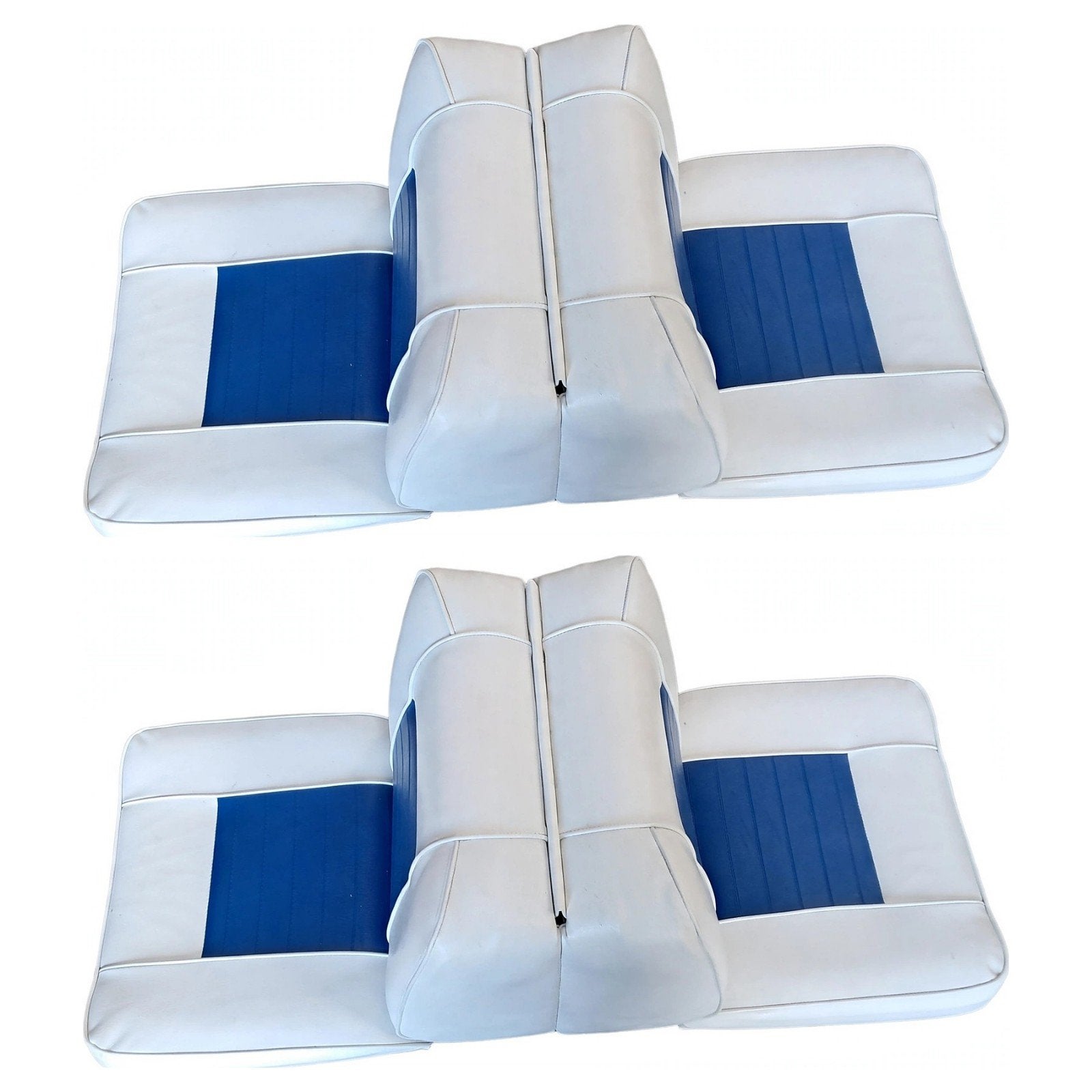 2 Klapbanken boot wit/blauw 2 stoelen,, Ophalen of Verzenden, Gebruikt, Interieur en Kussens
