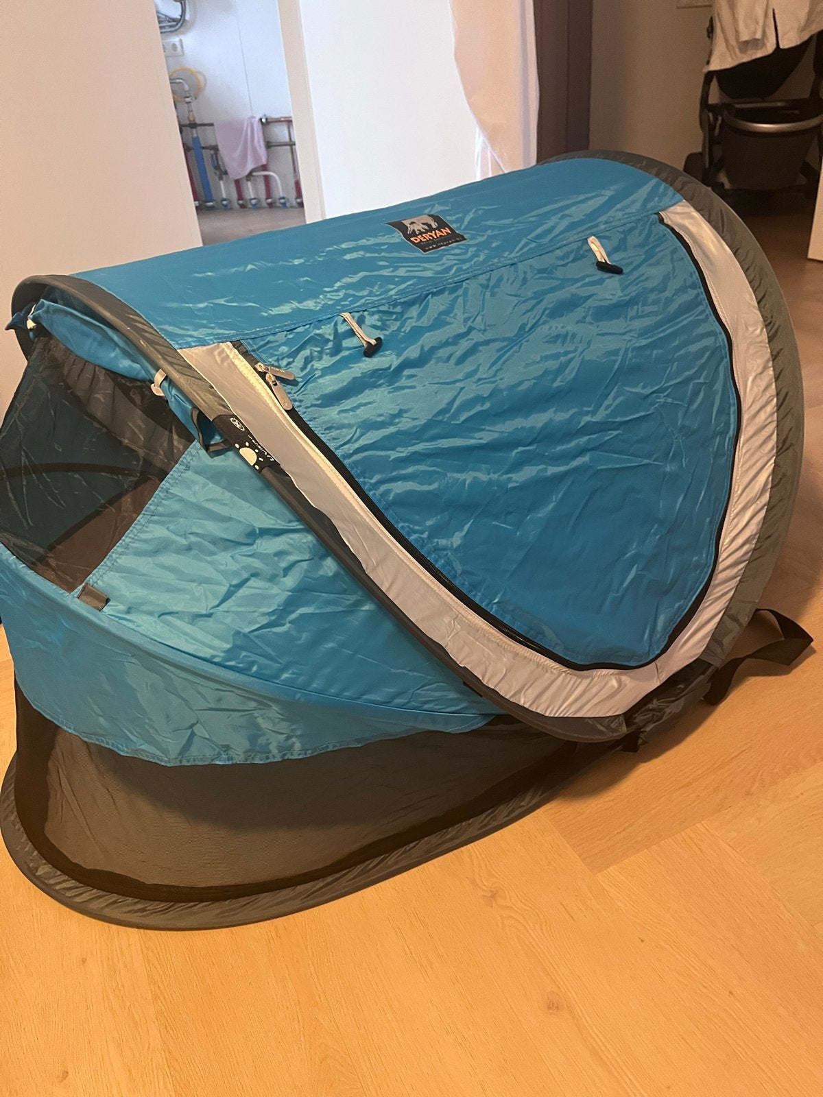 Deryan Peuter Luxe Reisbedje - Blauw, Ophalen of Verzenden, Zo goed als nieuw, Reisbedje