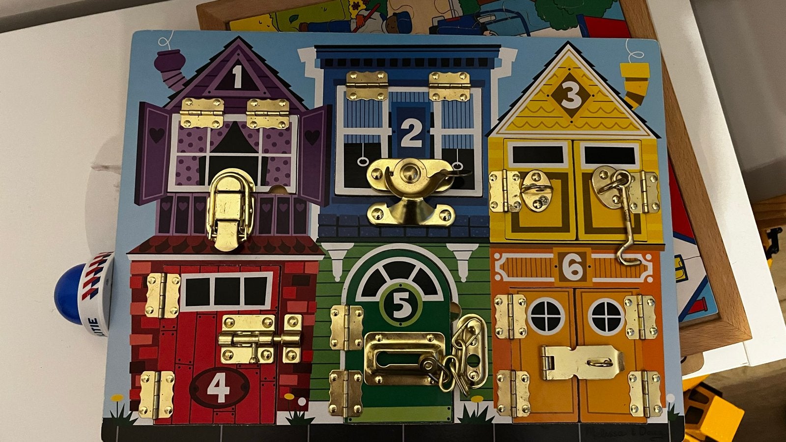 Melissa & Doug Houten Puzzel met Sloten en Dieren, Kinderen en Baby's, Speelgoed | Educatief en Creatief, Ophalen, Gebruikt, Puzzelen