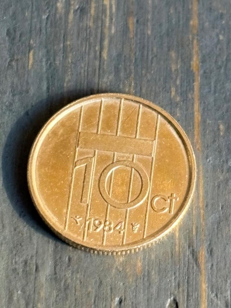 10 Cent 1984 verguld, Ophalen of Verzenden, Koningin Beatrix, 10 cent, Losse munt