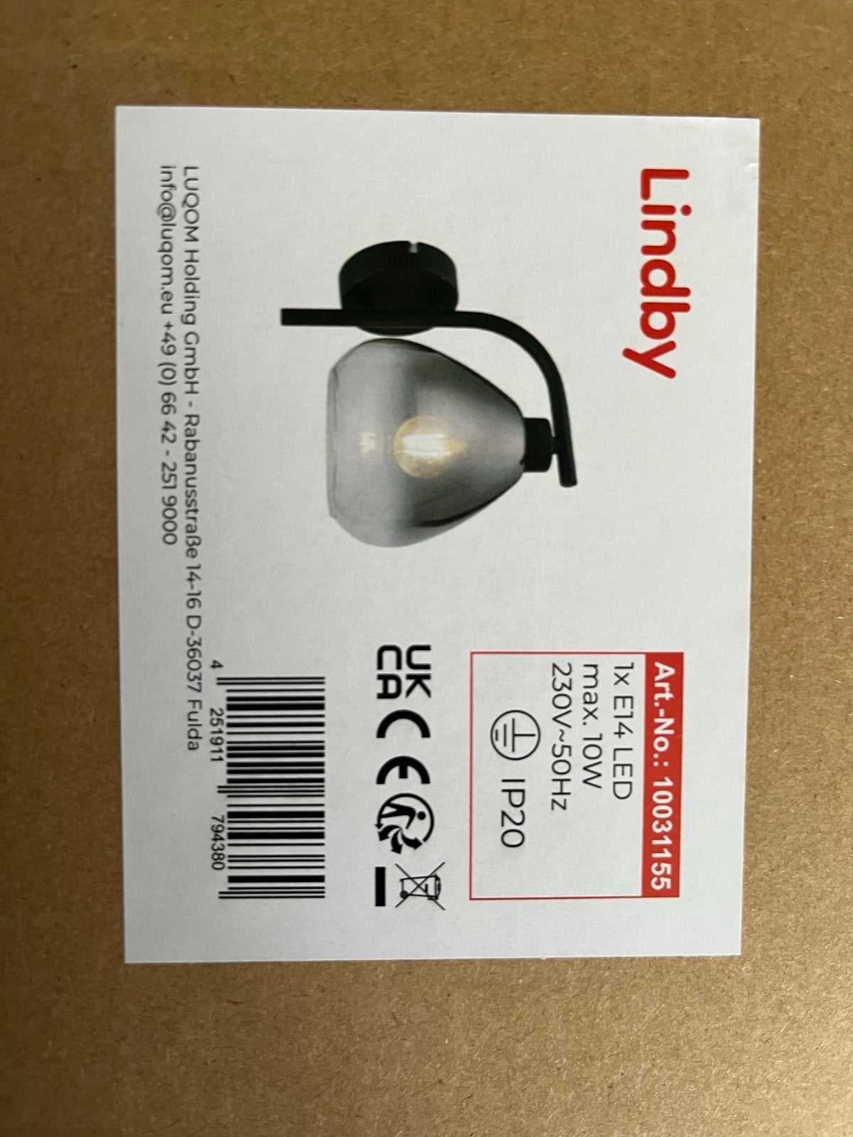 Lindby E14 LED lamp - Nieuw in doos, Zwart, E14 (klein), Nieuw, Ophalen of Verzenden