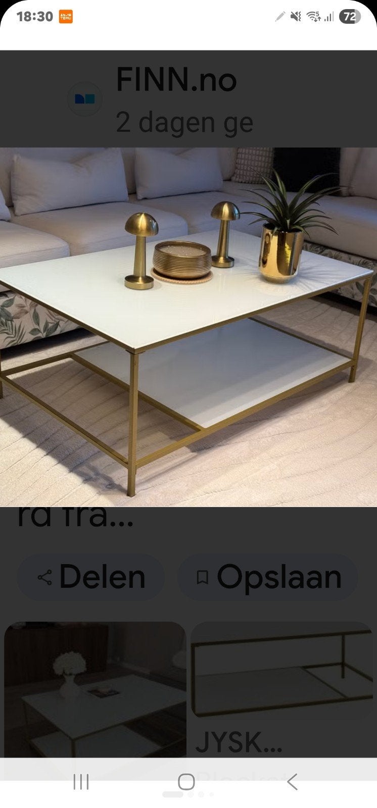 Glazen salontafel met gouden frame (110x70x45 cm), Huis en Inrichting, Tafels | Salontafels, Ophalen, 100 tot 150 cm, 50 tot 100 cm