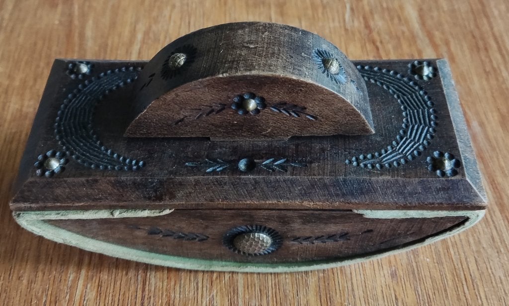Houten pyrografie blotter, Ophalen of Verzenden