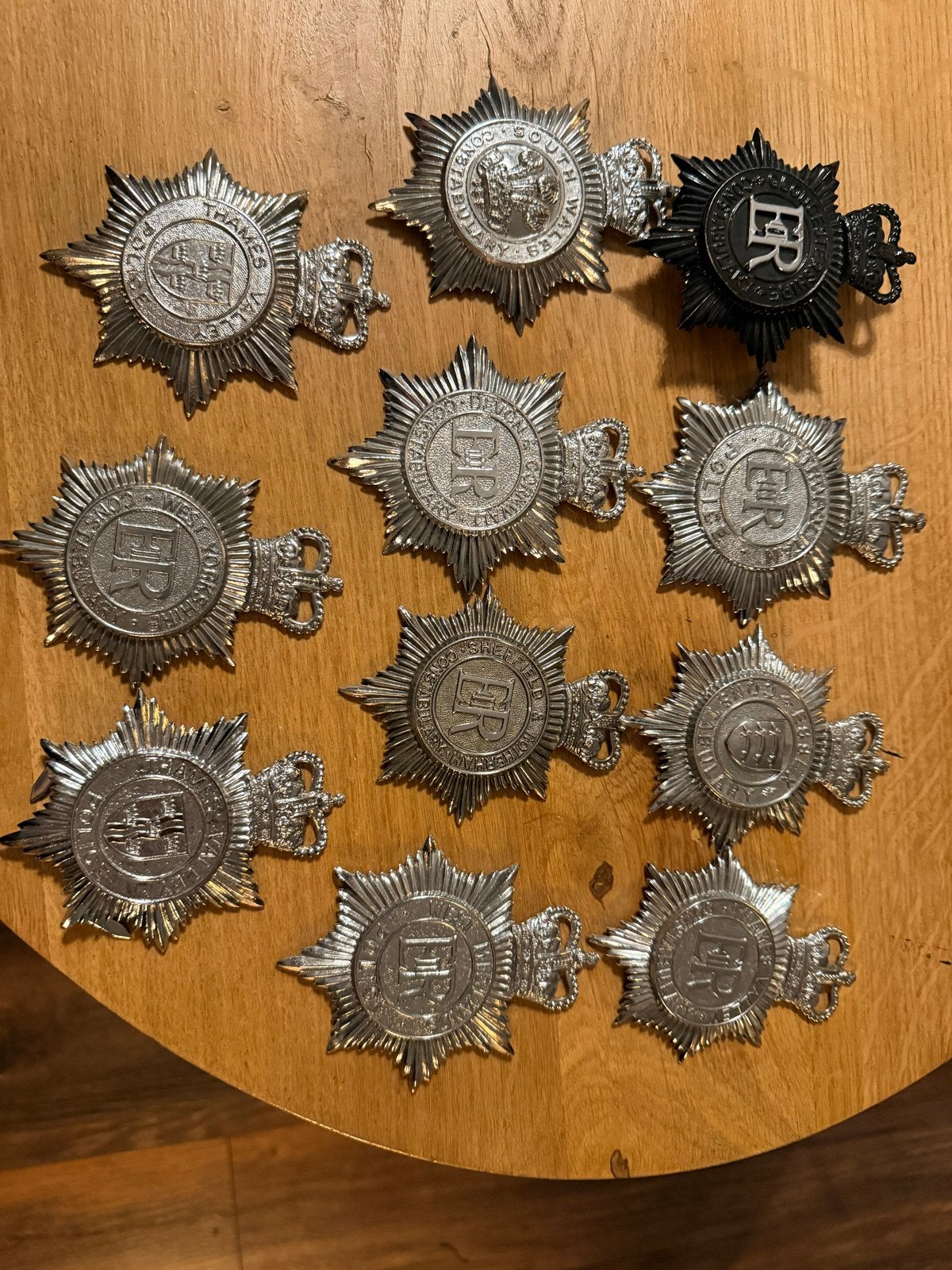 Politie GB originele Bobby helm platen - Diverse series, Verzamelen, Ophalen of Verzenden, Gebruikt