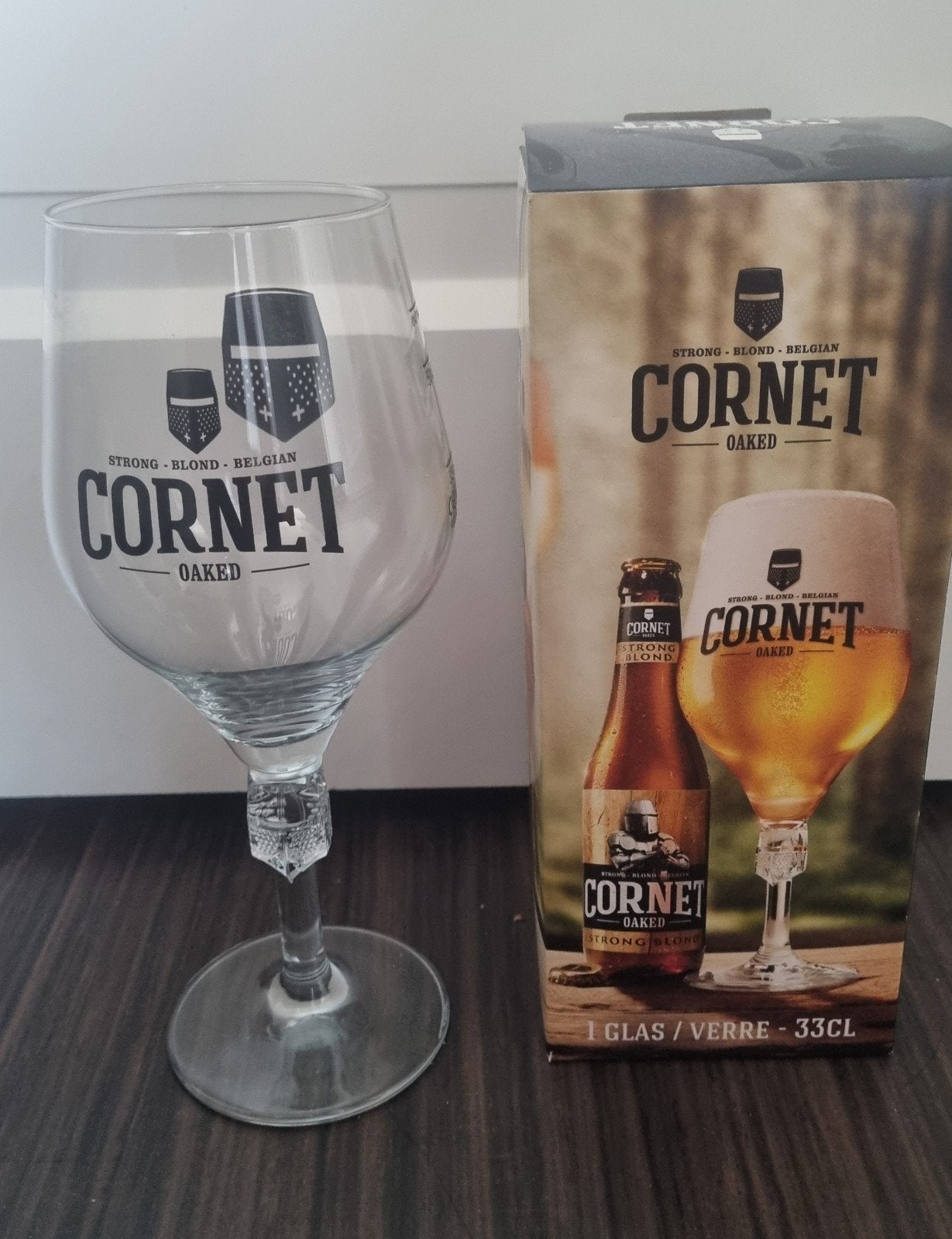 Cornet Oaked bierglas - Nieuw in doos, Verzamelen, Ophalen of Verzenden, Nieuw, Glas of Glazen