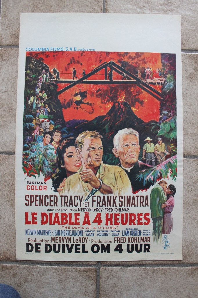 filmaffiche frank Sinatra The Devil At 4 O'Clock filmposter, Verzamelen, Rechthoekig Staand, Ophalen of Verzenden, Zo goed als nieuw