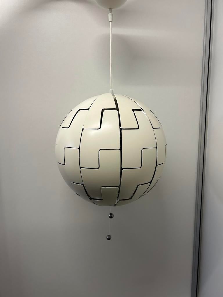 IKEA PS 2014 Hanglamp - Wit/Zilver, Verstelbaar, Huis en Inrichting, Lampen | Hanglampen, Ophalen, Gebruikt, Kunststof, 50 tot 75 cm